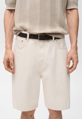Bermuda Jeans MANGO Reta Color Off-White