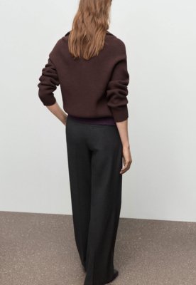 Calça Feminina Mango Modelagem Ampla Preta
