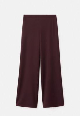 Calça Feminina Mango Perna Ampla Vinho