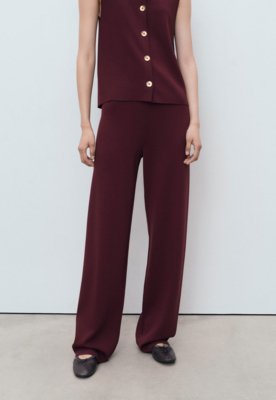 Calça Feminina Mango Reta Vinho