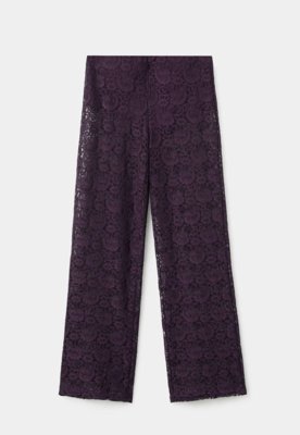 Calça Feminina Mango Xgrace Renda Roxa
