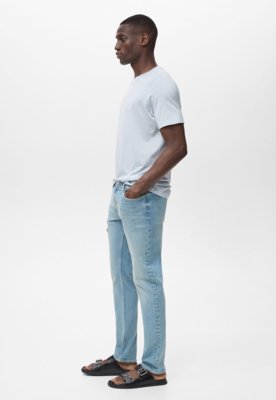 Calça Jeans Masculina Mango Reta Azul Claro