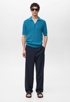Calça Mango Reta David Azul-Marinho