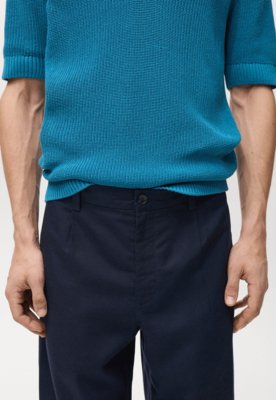 Calça Mango Reta David Azul-Marinho
