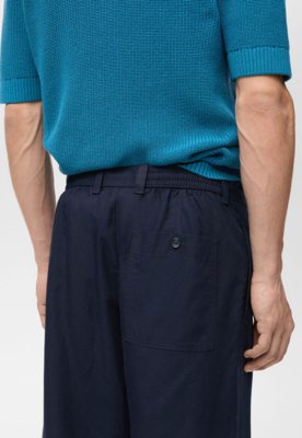 Calça Mango Reta David Azul-Marinho