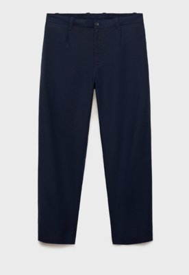 Calça Mango Reta David Azul-Marinho