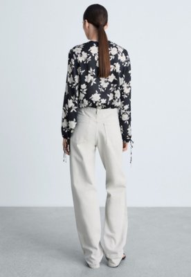 Camisa Cropped Mango Reta Savage Preta