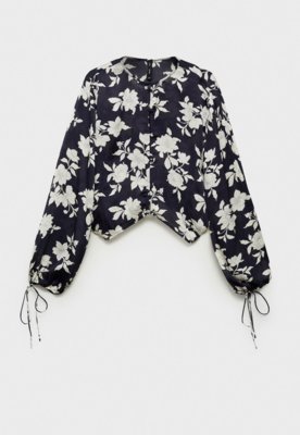 Camisa Cropped Mango Reta Savage Preta