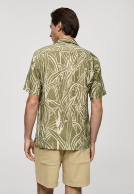 Camisa Mango Reta Bombay Verde