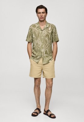 Camisa Mango Reta Bombay Verde