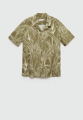 Camisa Mango Reta Bombay Verde