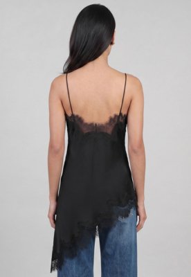 Regata Feminina Mango Alças Finas Renda Preta
