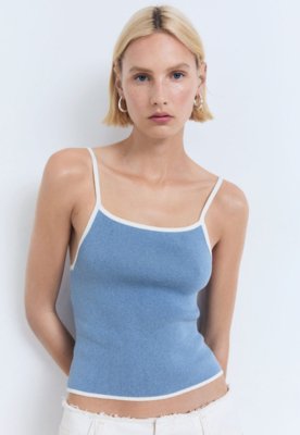 Regata Mango Ajustada Brunitu Azul