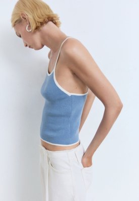 Regata Mango Ajustada Brunitu Azul