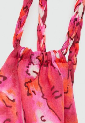 Vestido Mango Longo Estampado Rosa