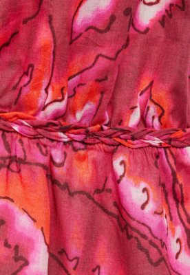 Vestido Mango Longo Estampado Rosa