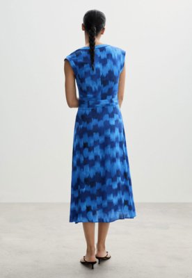 Vestido Mango Midi Estampado Azul