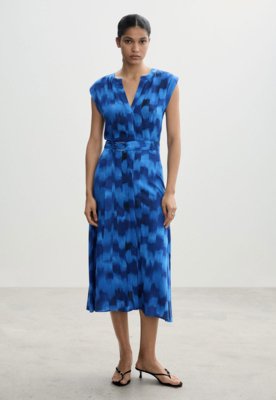 Vestido Mango Midi Estampado Azul