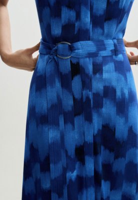 Vestido Mango Midi Estampado Azul