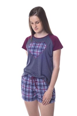 Pijama Feminino Xadrez de Verão Mania Pijamas Menor preço em Pijama Feminino Xadrez de Verão Mania Pijamas
