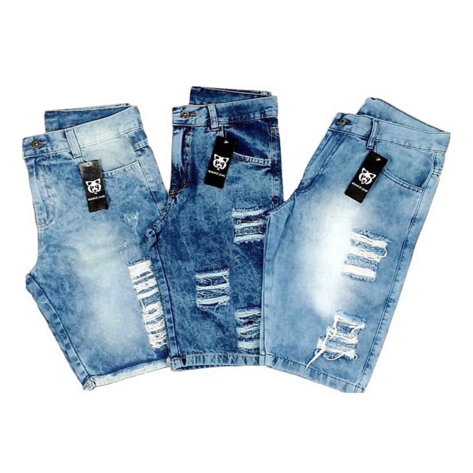 bermudas jeans rasgada