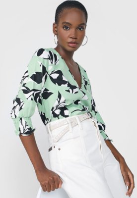 Menor preço em Blusa Maria Filó Hortelã Verde/Preta