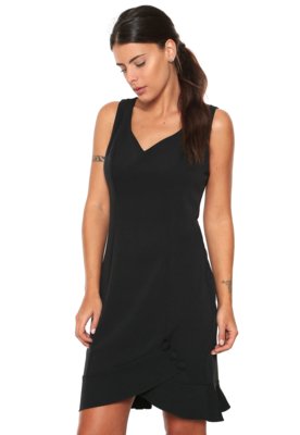 Vestido Maria Valentina Curto Sino Preto Menor preço em Vestido Maria Valentina Curto Sino Preto