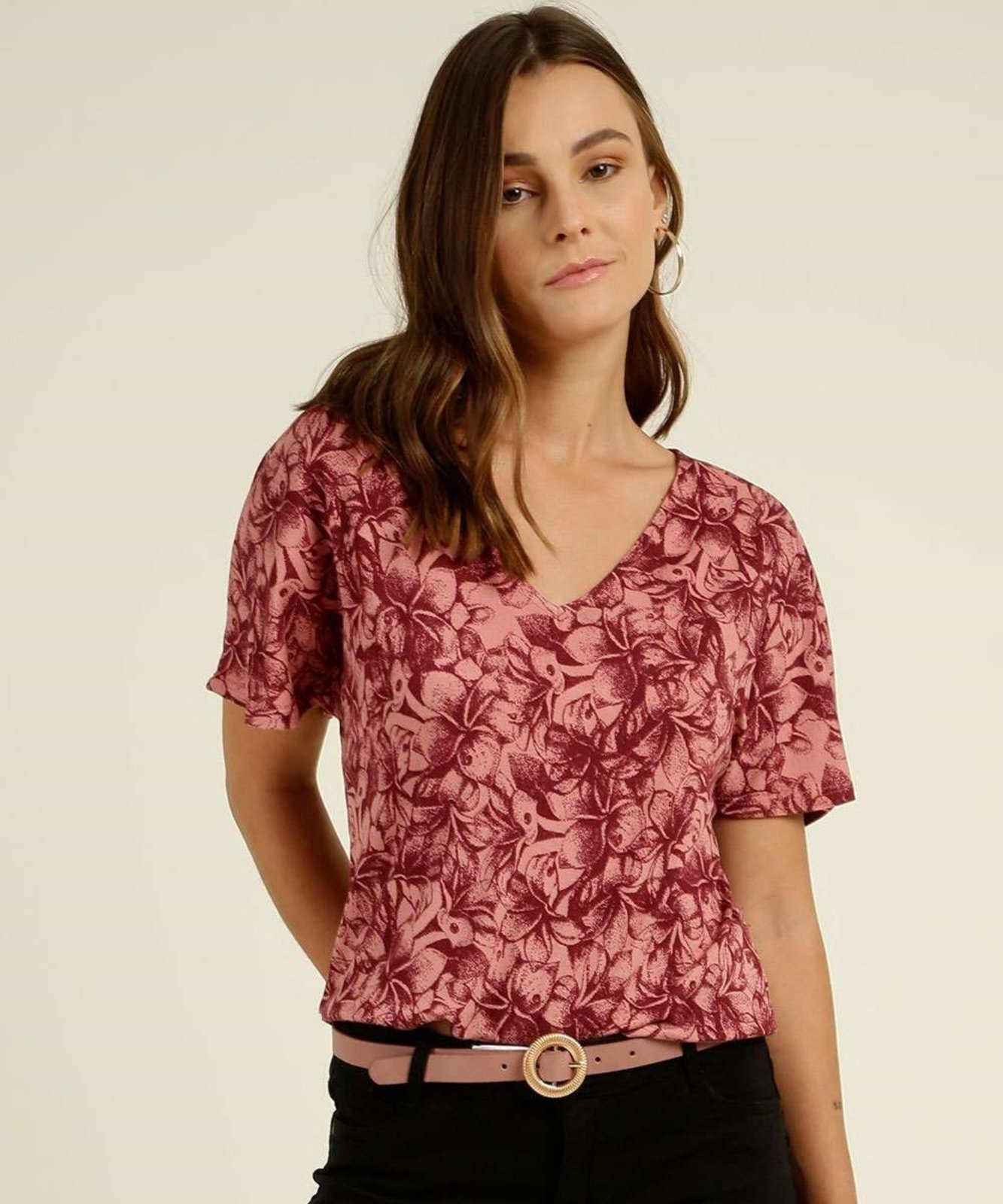 Blusa feminina hot sale com estampa floral