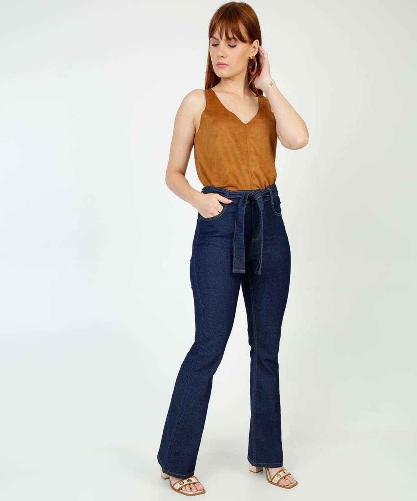 Calça jeans feminina flare 2024 marisa