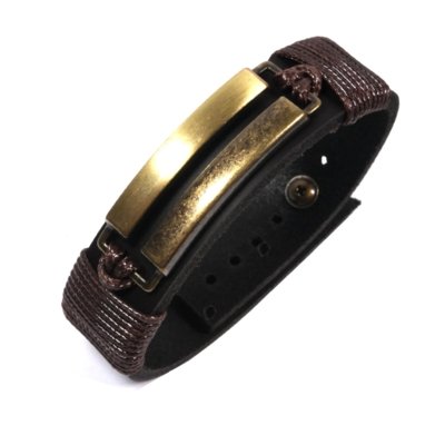 Pulseira De Couro Marshop Legião Marrom Menor preço em Pulseira De Couro Marshop Legião Marrom