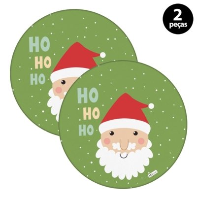 Capa para Sousplat Mdecore Natal Papai Noel Verde 2pçs Menor preço em Capa para Sousplat Mdecore Natal Papai Noel Verde 2pçs