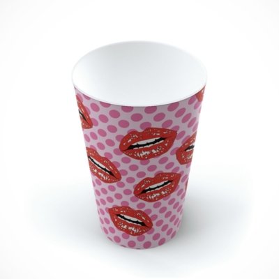 Copo 500ml Mdecore Bocas Rosa Único Menor preço em Copo 500ml Mdecore Bocas Rosa Único