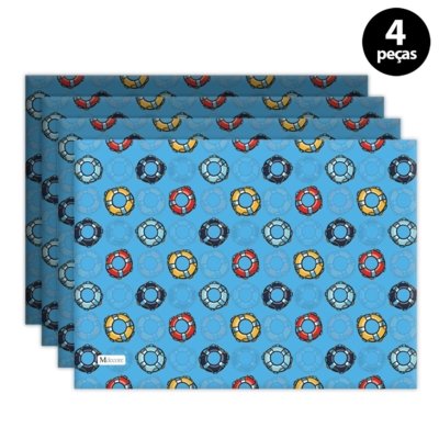 Jogo Americano Mdecore Bóia Azul 4pçs Menor preço em Jogo Americano Mdecore Bóia Azul 4pçs