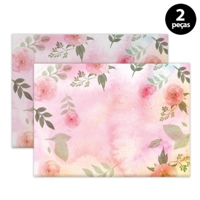 Jogo Americano Mdecore Floral 40x28cm Rosa 2pçs Menor preço em Jogo Americano Mdecore Floral 40x28cm Rosa 2pçs