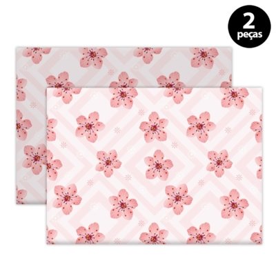 Jogo Americano Mdecore Floral 40x28cm Rosa 2pçs Menor preço em Jogo Americano Mdecore Floral 40x28cm Rosa 2pçs