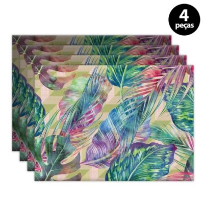 Jogo Americano Mdecore Folhas 40x28cm Verde 4pçs Menor preço em Jogo Americano Mdecore Folhas 40x28cm Verde 4pçs