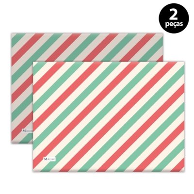 Jogo Americano Mdecore Natal Listras 40x28 cm Verde 2pçs Menor preço em Jogo Americano Mdecore Natal Listras 40x28 cm Verde 2pçs