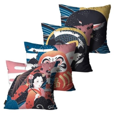 Kit com 4 Capas para Almofadas Premium Cetim Mdecore Oriental Colorida 45x45cm Menor preço em Kit com 4 Capas para Almofadas Premium Cetim Mdecore Oriental Colorida 45x45cm