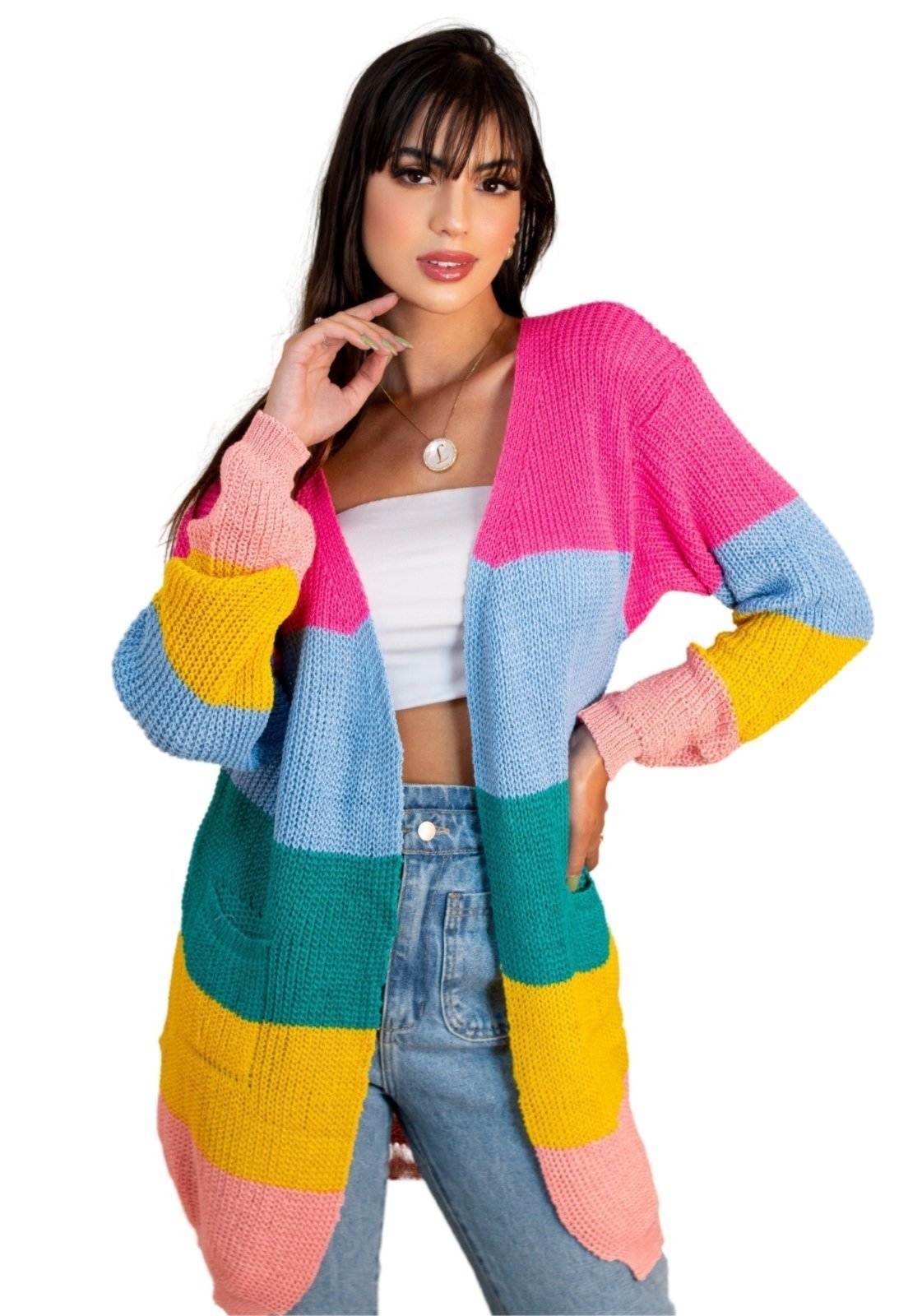 cardigan feminino neon