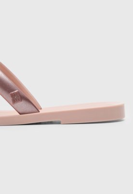Kit Rasteira e Bolsa Feminina Melissa Tiras Laço Rosa