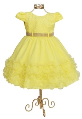 Vestido Infantil Menina Bonita Bela Amarelo Menor preço em Vestido Infantil Menina Bonita Bela Amarelo