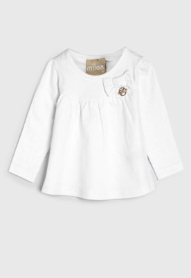 Blusa Milon Manga Longa Menina Branco Menor preço em Blusa Milon Manga Longa Menina Branco