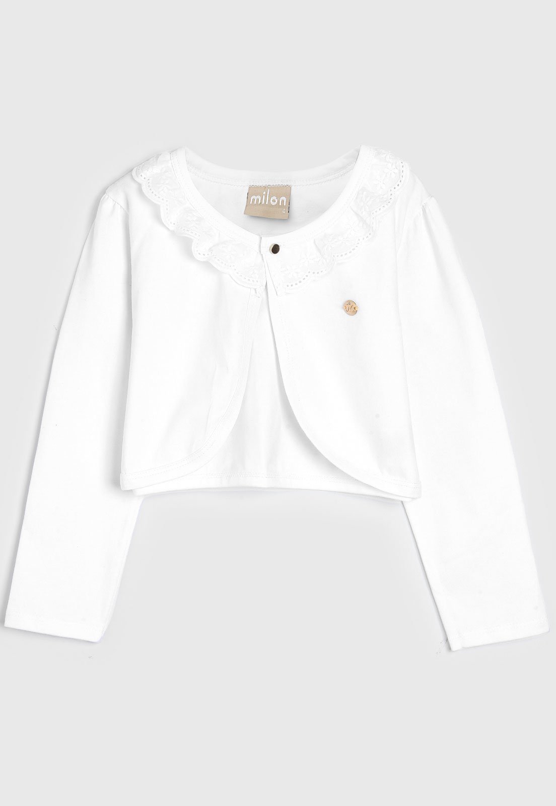 Bolero Milon Infantil Babado Branco Compre Agora Dafiti Brasil