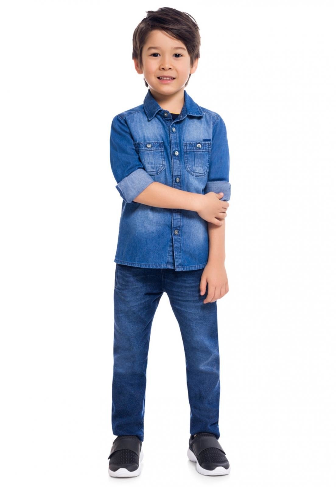 Skim Monk Gallantry Camisa Jeans Infantil Menino Milon Azul - Compre Agora | Tricae Brasil