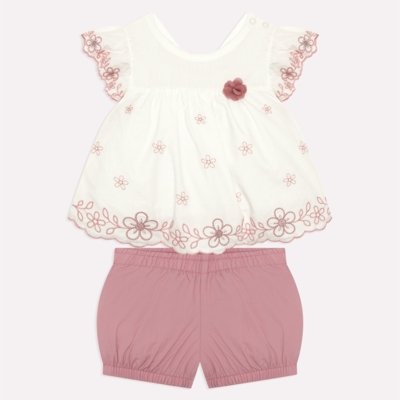 Conjunto Bebê Menina Rosa Milon