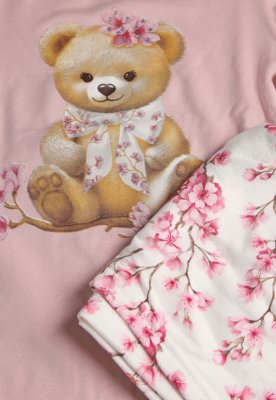 Conjunto Curto Infantil Milon Urso Rosa