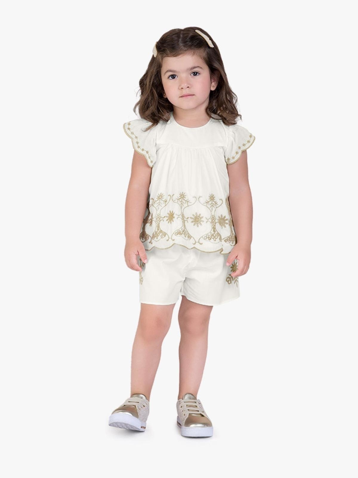 Conjunto Infantil Cotton Mini Influencer Hdu Kids 14774 Branco