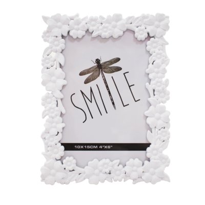 Porta retrato Minas de Presentes Flores 1 Foto 10X15cm Branco Menor preço em Porta retrato Minas de Presentes Flores 1 Foto 10X15cm Branco