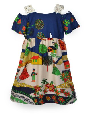 Vestido Mini Cherie Folk en Folie Estampado Menor preço em Vestido Mini Cherie Folk en Folie Estampado