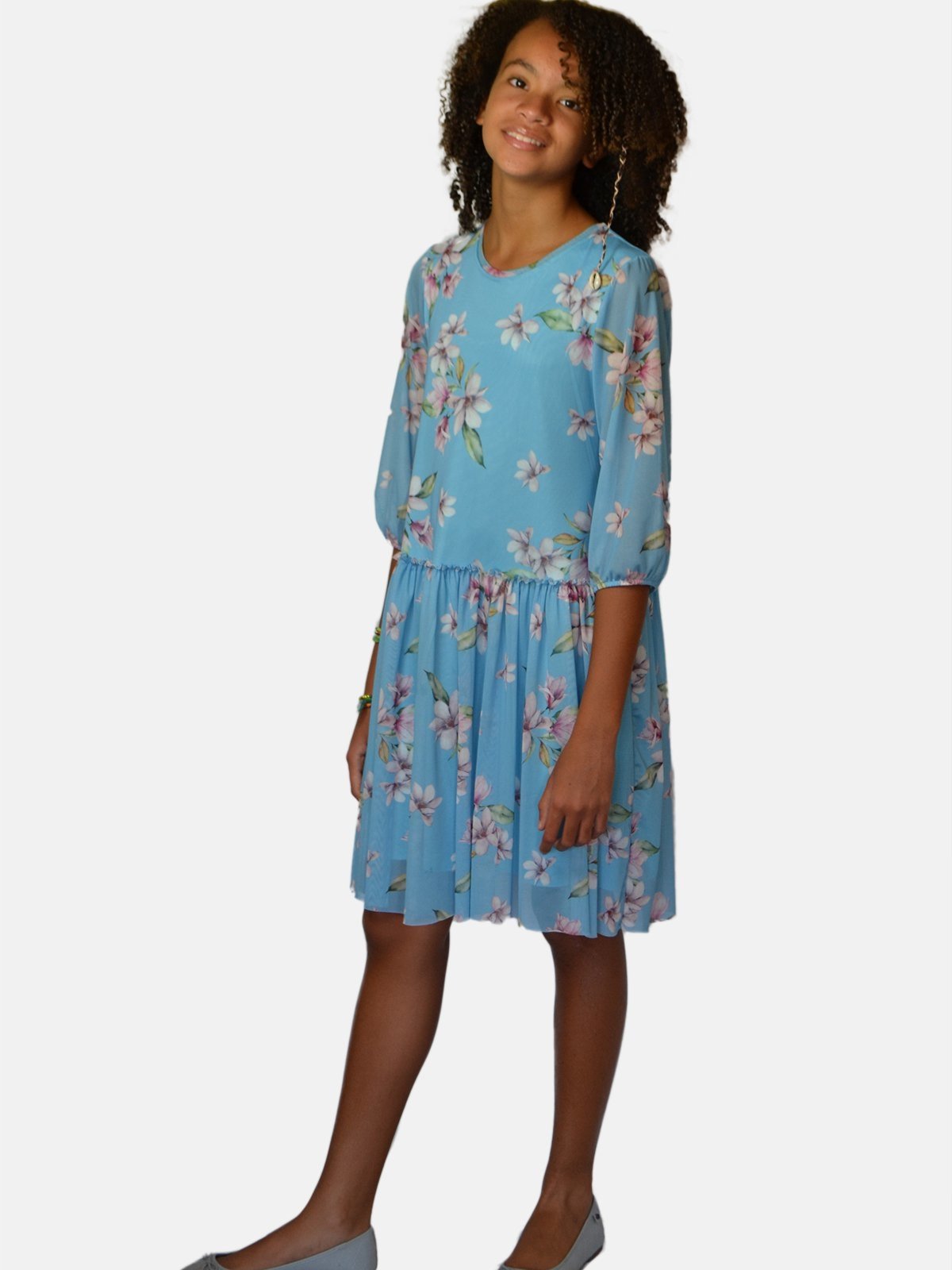 Vestido Mini Cherie Magnolia Estampado Azul - Compre Agora | Dafiti Brasil